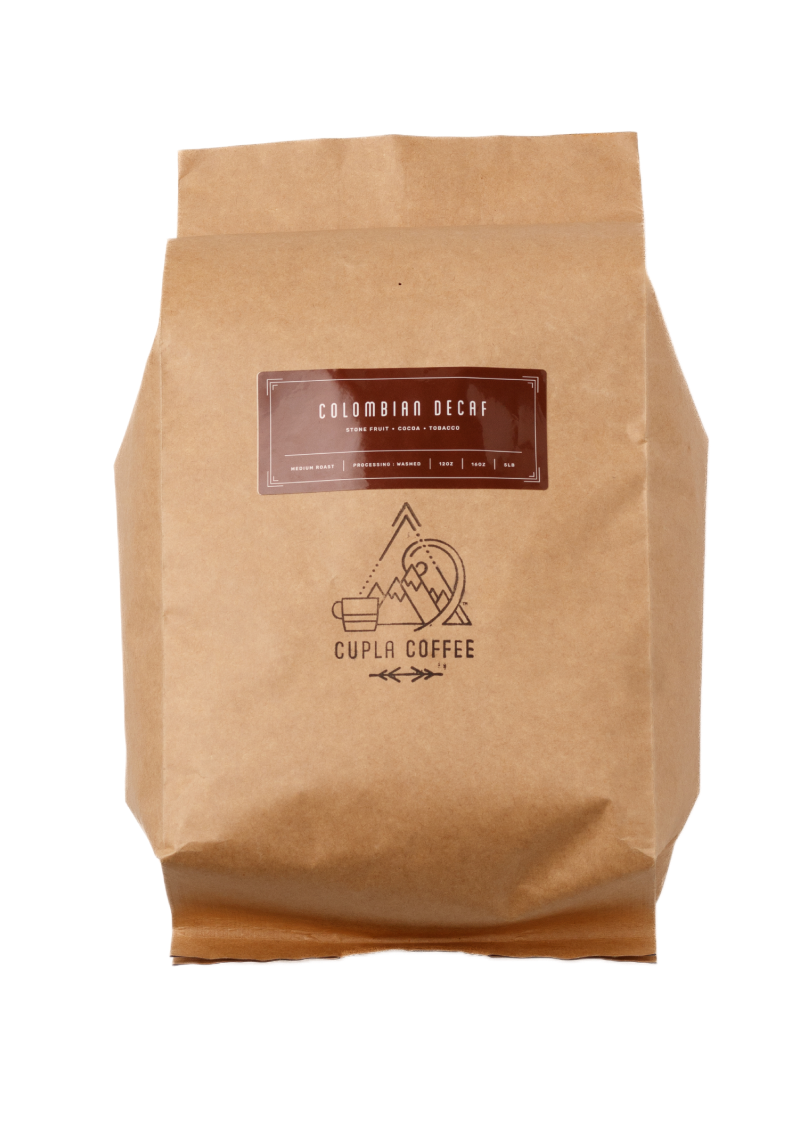 Cupla Coffee Colombian Decaf bag.